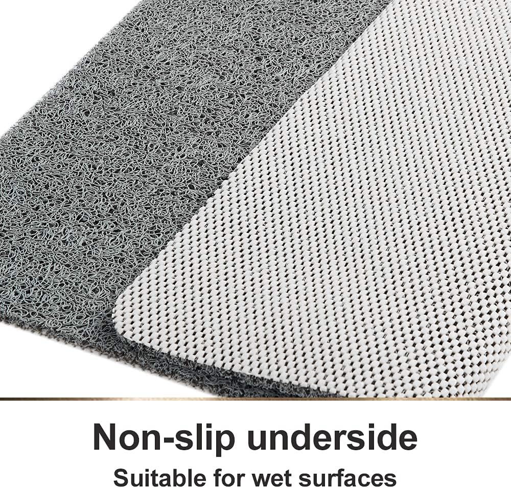 Bathtub Mat Non Slip Shower Mat, 40 x 100 cm, Soft Textured PVC Loofah Mat for Bathroom Inside Shower Anti Slip Bath Mat Bathroom Rug Carpet No Suction Cup, Quick Dry