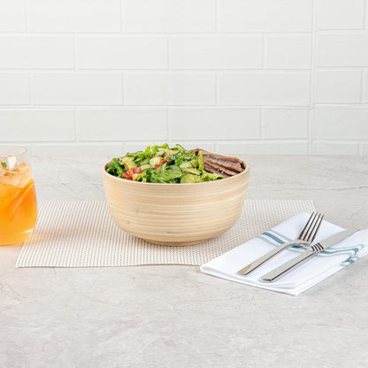Restaurantware-Bambuddha 51 Ounce Extra Large Salad Bowl, 1 Heavy-Duty Round Salad Bowl - Sustainable, Reusable, Blue Bamboo Serving Dish, for Serving Salads, Fruits, and Appetizers
