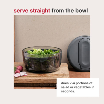Zyliss Swift Dry Salad Spinner - Fruit Cleaner & Lettuce Spinner with Push Pump - Non-Slip Bowl - Dishwasher Safe - Small