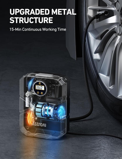 AstroAI Tire Inflator Air Compressor 12V DC, Digital Car Tire Pump 150 PSI, Preset Tire Pressure & Auto Shutoff, Electric Air Pump for Car Tyres, Bicycles, Other Inflatables