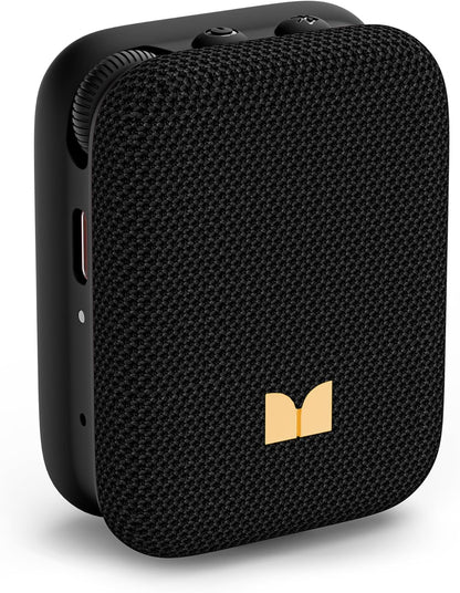 Monster Atomic Atom Wearable Bluetooth Speaker with Mics for Hands-Free Calls, IPX5 Waterproof, Compact and Portable Speaker for Workout, Cycling, Black