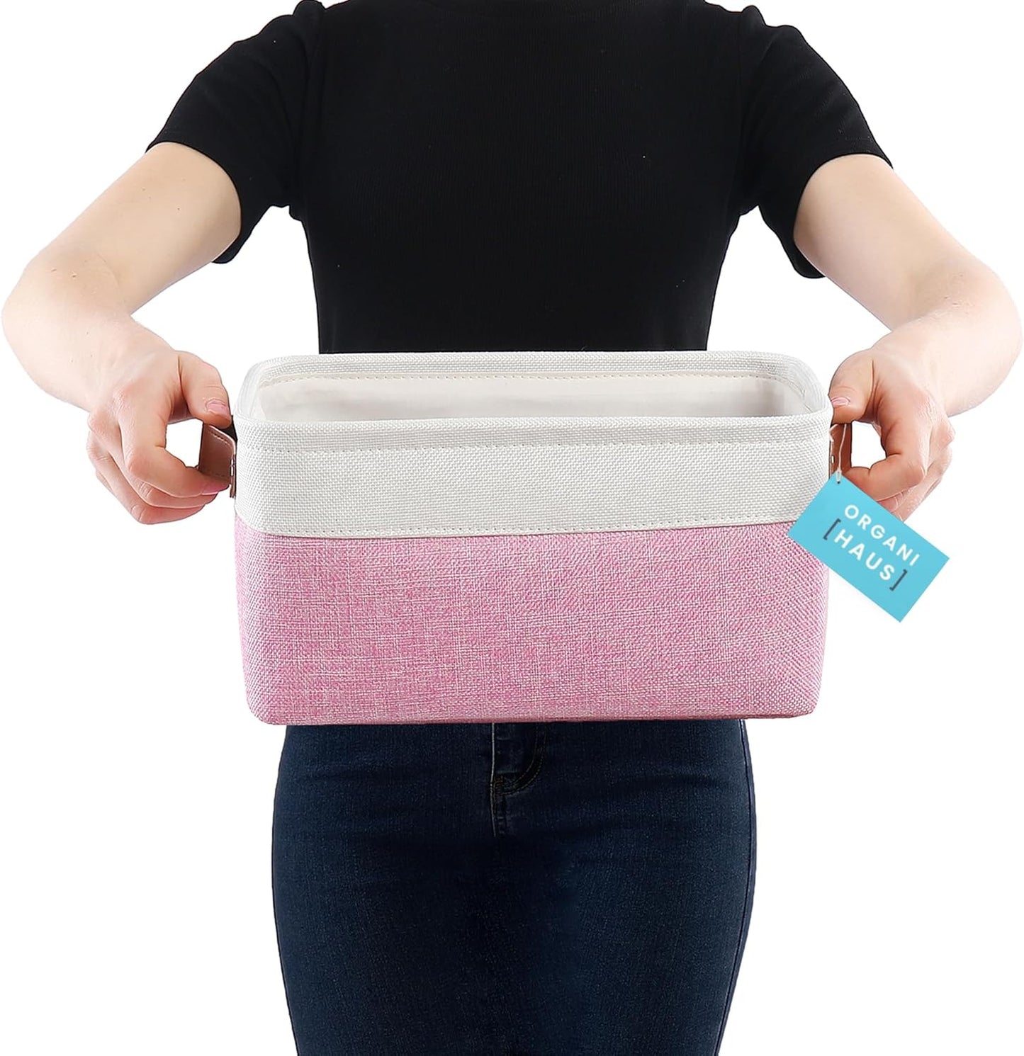 OrganiHaus Large Fabric Storage Baskets for Shelves 3 Pack, 15x11in Closet Storage Bins for Shelves, Cloth Baskets, Fabric Storage Cubes, Linen Closet Organizers, Fabric Basket, White Basket