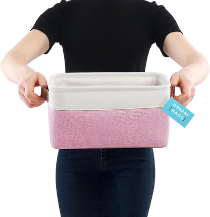 OrganiHaus Large Fabric Storage Baskets for Shelves 3 Pack, 15x11in Closet Storage Bins for Shelves, Cloth Baskets, Fabric Storage Cubes, Linen Closet Organizers, Fabric Basket, White Basket