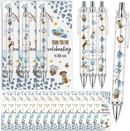 Lebsitey 50 Sets Pen Baby Shower Favors Gifts for Guests Includes 50 Rolling Paper Ballpoint Pens and 50 Greeting Thank You Bookmarks Baby Shower Party Favors (Safari)