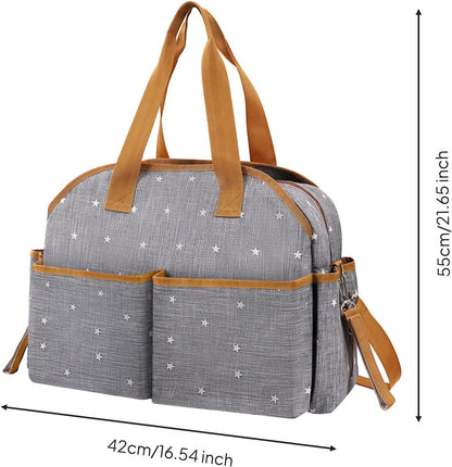 SM SunniMix Waterproof Maternity With Structured Design Contrast Trim And Wipe Clean Exterior For Organizing Supplies Suitable For Travel Pushchair Use, Gray