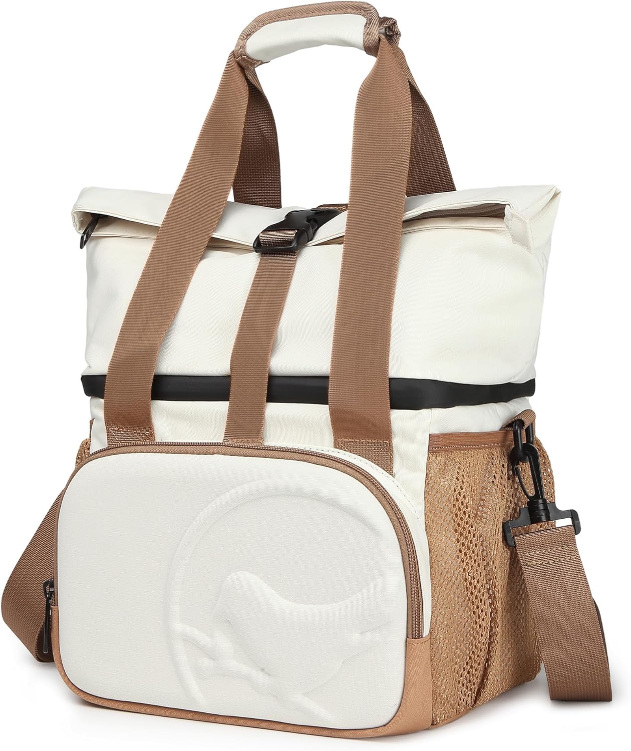 SUNNY BIRD Dual Compartment Lunch Bag Insulated Lunch Box for Women and Men (Green with Boho Strap)