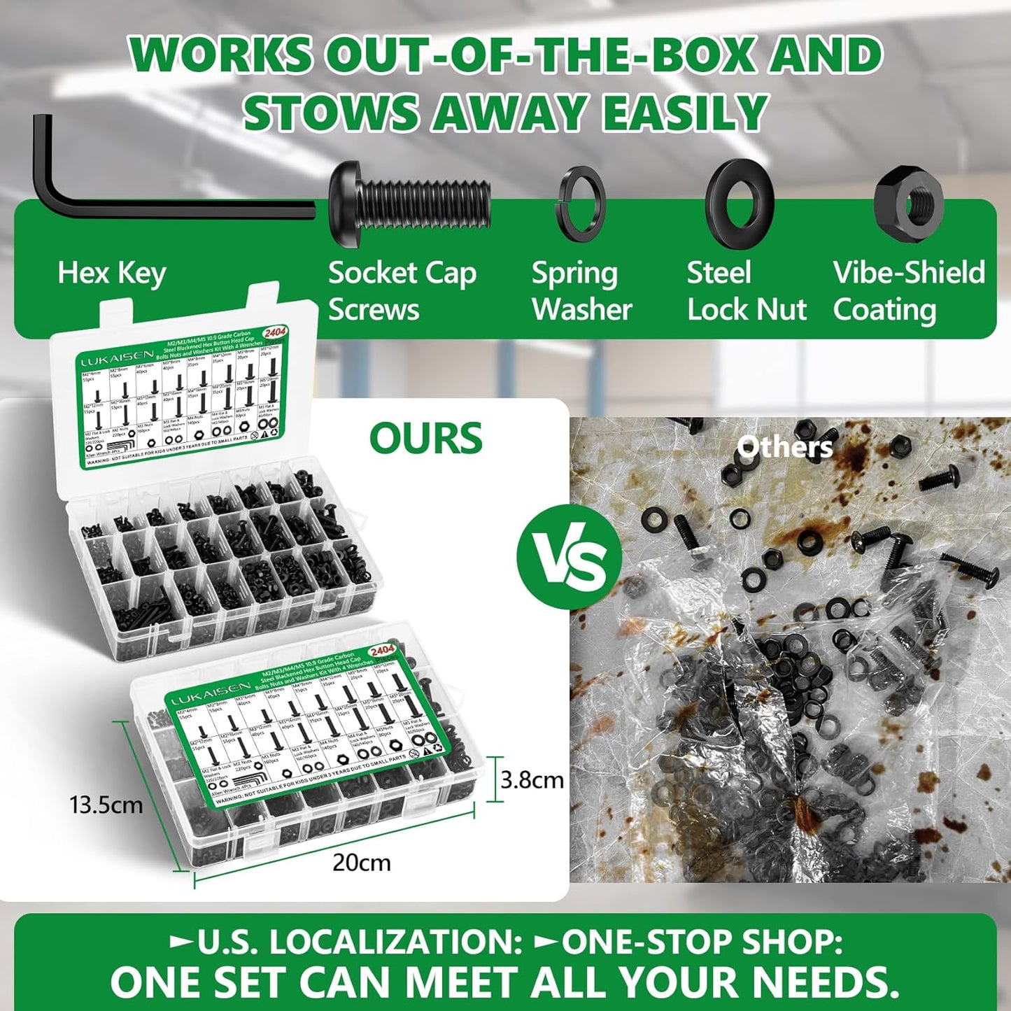 860PCS Metric Screw Assortment Kit, M2 M3 M4 M5 Machine Screws with Lock & Flat Washers, 10.9 Grade Alloy Steel, Metric Hex Button Head Cap Nuts and Bolts Assortment Kit with 4 Wrenches