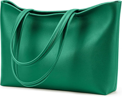 KALIDI Tote Bag Zipper Shoulder Bag Faux Leather Purses for Women Large Casual Handbag Work Dating College