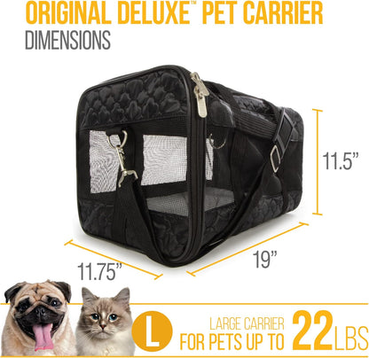 Sherpa Original Deluxe Travel Bag Pet Carrier, Airline Approved & Guaranteed-On-Board - Mesh Panels & Spring Frame, Locking Safety Zippers, Machine Washable Liner - Charcoal Gray, Medium