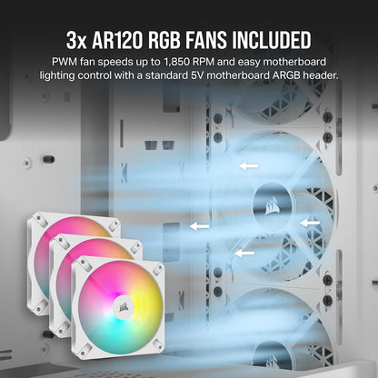 CORSAIR 3000D Airflow Mid-Tower PC Case – 2X SP120 Elite Fans – Four-Slot GPU Support – Fits up to 8X 120mm Fans – High-Airflow Design – Black