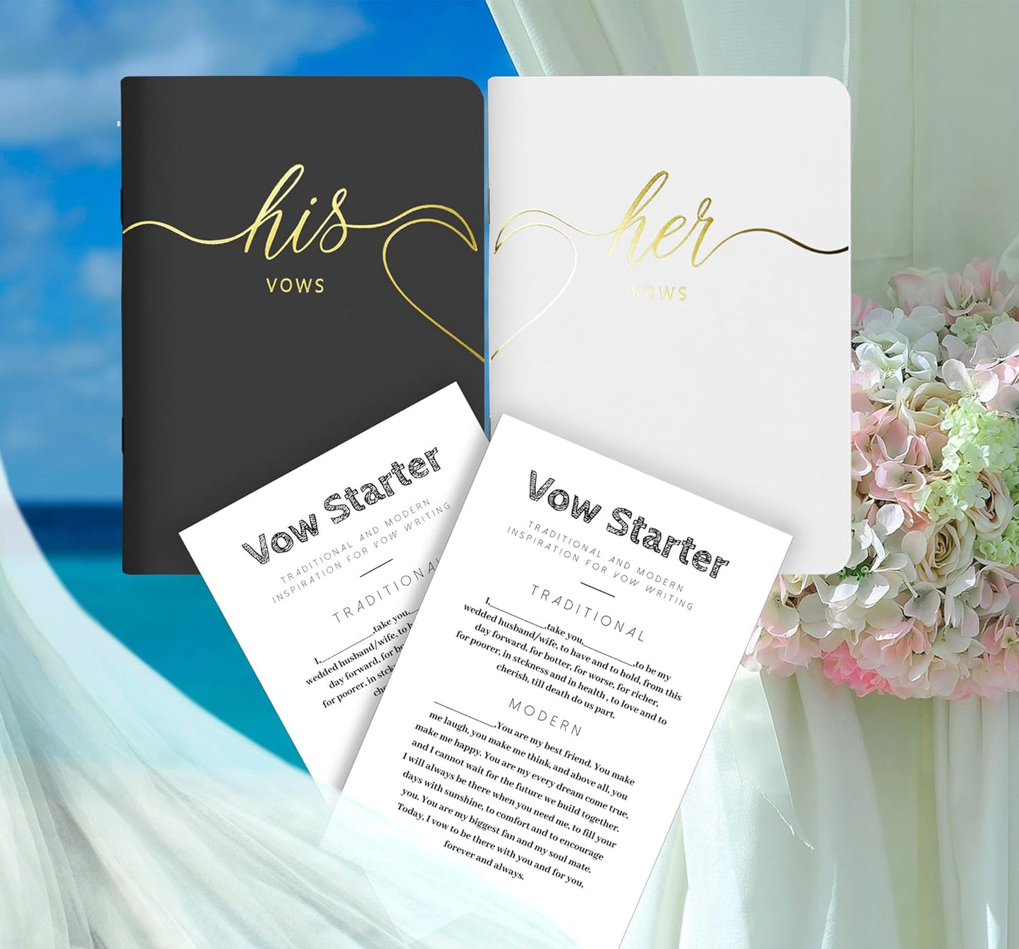 LSSH GmbH Vow Books - His and Hers Wedding Essentials, 28 Pages, 5.5" X 4" (Dark Green & Sage)