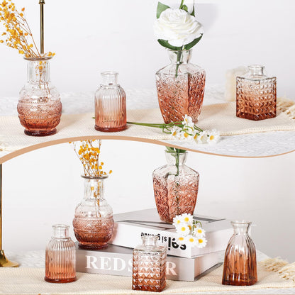 Sawoake Mini Bud Vases As Wedding Centerpieces for Tables,Clear Bud Vases for Flowers,Small Flower Vases Suitable for Birthday Party,Anniversary,Wedding Reception,Baby Shower (Clear-12PCS)