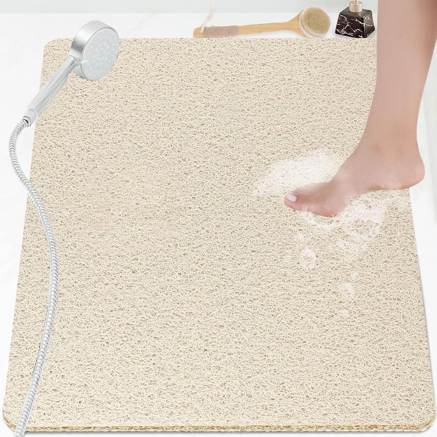 Loofah Mats for Shower, Non Slip | Quick Drying | Soft on Your Feet | Soft Textured Shower Mat Bath Mat Bathtub Mat Massage Mat Loofah Mat for Bathroom,Shower Tub or Wet Areas