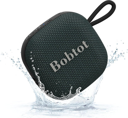 Bobtot Portable Bluetooth Speakers Wireless - IPX7 Waterproof Mini Shower Speaker with 16 Hours Playtime, Loud Stereo Sound, Rich Bass, TWS, Built-in Mic, Small Size for Travel Sport, Green