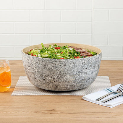 Restaurantware-Bambuddha 15 Ounce Small Salad Bowl, 1 Heavy-Duty Round Salad Bowl - Sustainable, Reusable, Black Bamboo Serving Dish, for Serving Salads, Fruits, and Appetizers