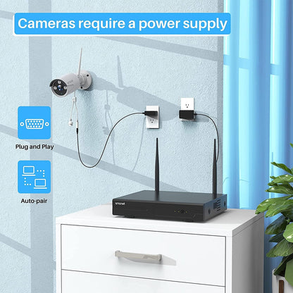 Wireless Security Camera System,SMONET 1080P 8 Channel Home Surveillance DVR Kits with 8pcs 2MP Full HD Cameras 3TB HDD Night Vision Motion Detection Free App for Indoor Outdoor 24/7 Video Recording