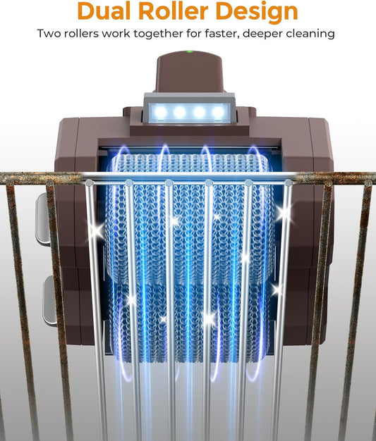 Electric Grill Brush for Outdoor Grill, Dual Roller BBQ Grill Cleaner | 2-Speed, Bristle Free Cordless Grill Tools, 2 Modes, 150Mins Runtime & LED Light for Camping Backyard Barbecue, Gifts for Men