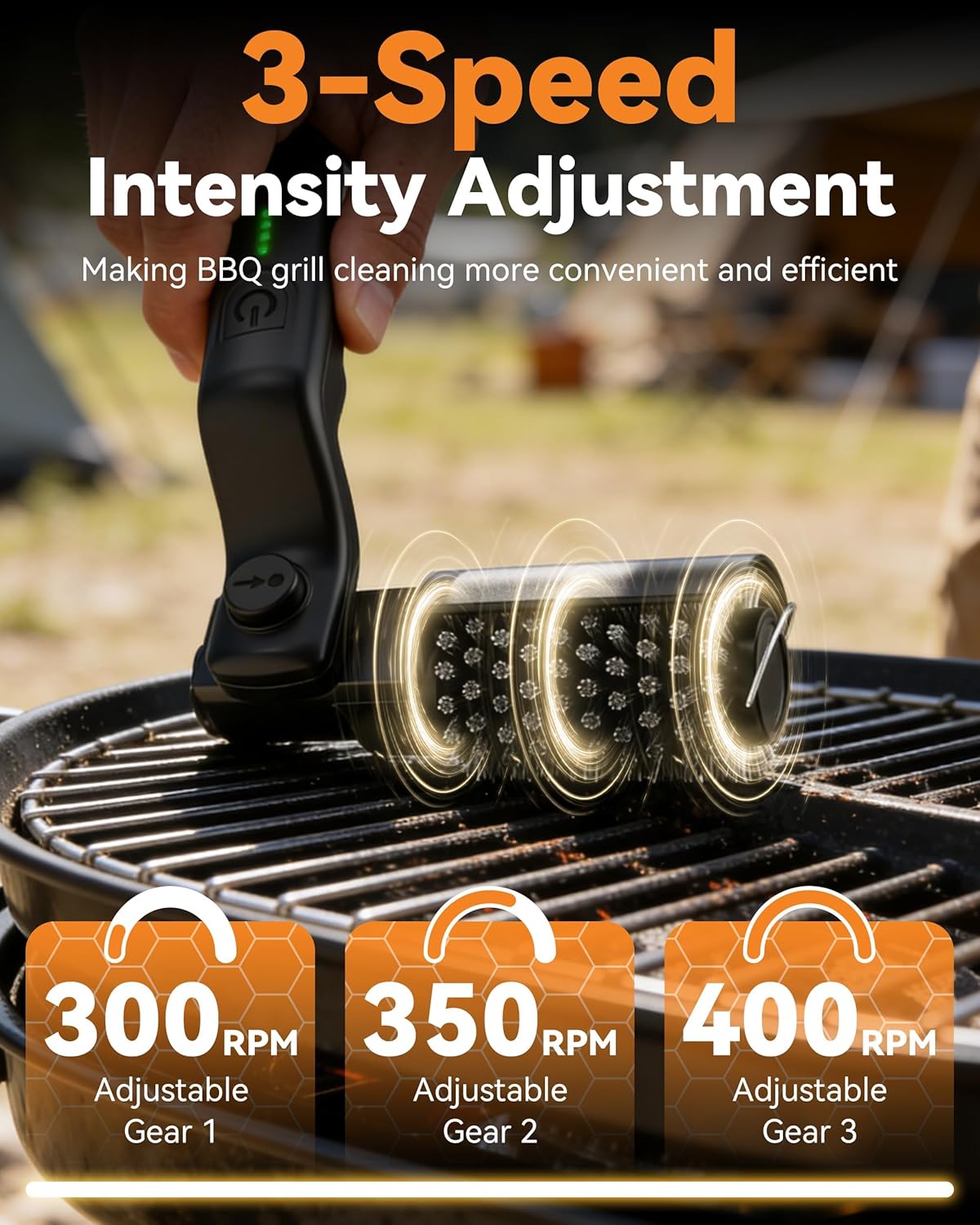 Electric Grill Brush Cordless Rechargeable BBQ Cleaner | 180° Adjustable Head, 2600mah High-Torque Power Rotary, 150Mins Runtime, For Outdoor Barbecue Grates