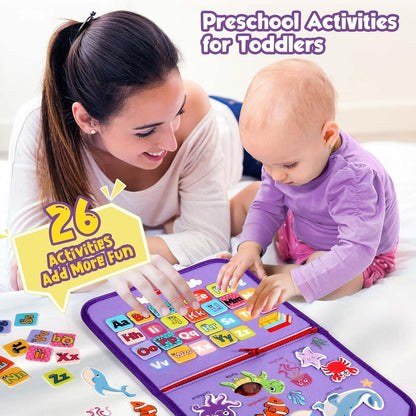 Winblo Toddler Busy Board - Montessori Toys for Toddler Girl Birthday Gift, Educational Learning Sensory Busy Book for Girls, Airplane Car Travel Activities Toy for Toddlers