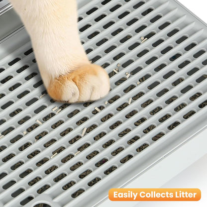 Aothey Cat Ramp, Cat Step, Cat Litter Mat with Wooden Base, Anti-Tracking & Easy to Clean, Ideal for Small & Elderly Cats
