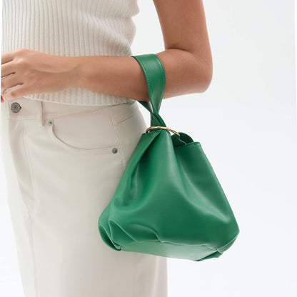 Women's Clutch Soft Vegan Leather Hobo Top Handle Bag Small Tote Purse