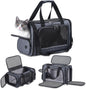 Cat Carrier Pet Travel Carrier by Airplane Approved Under seat, TSA Airline Approved Soft-Sided Carrier Bag for cat,Dogs,17.5 x 8.5 x 11 inches,Grey