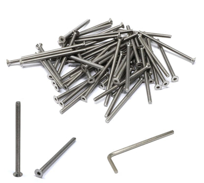 iexcell 5 Pcs M8 x 80mm Thread Pitch 1.25 mm Stainless Steel 304 Hex Socket Flat Head Cap Screws Bolts Kit