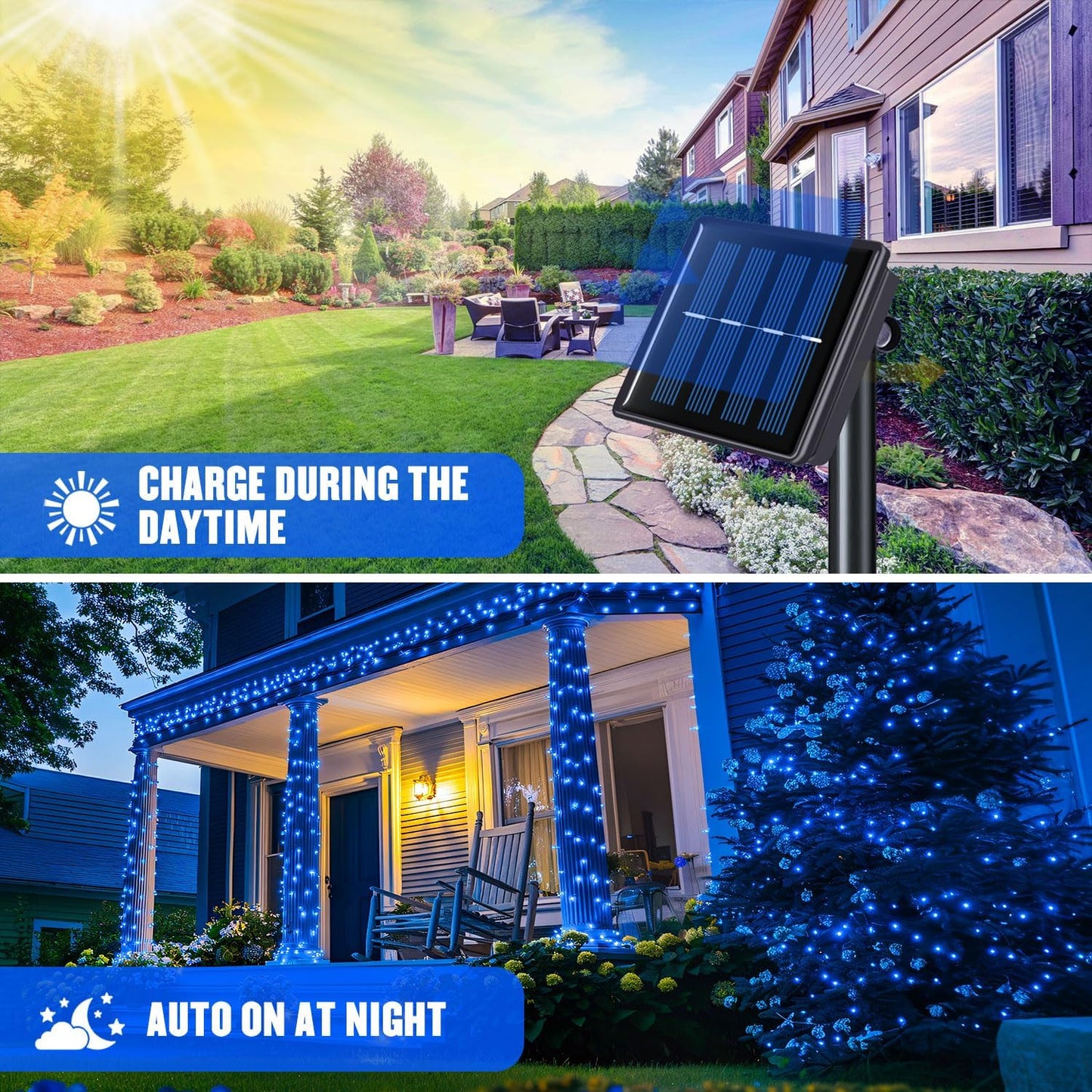 JMEXSUSS 2 Pack 75.5ft Orange Solar Christmas Lights, Total 400 LED Solar String Lights Outdoor Waterproof, 8 Modes Orange Halloween Lights for Tree Patio Garden Thanksgiving Halloween Decorations