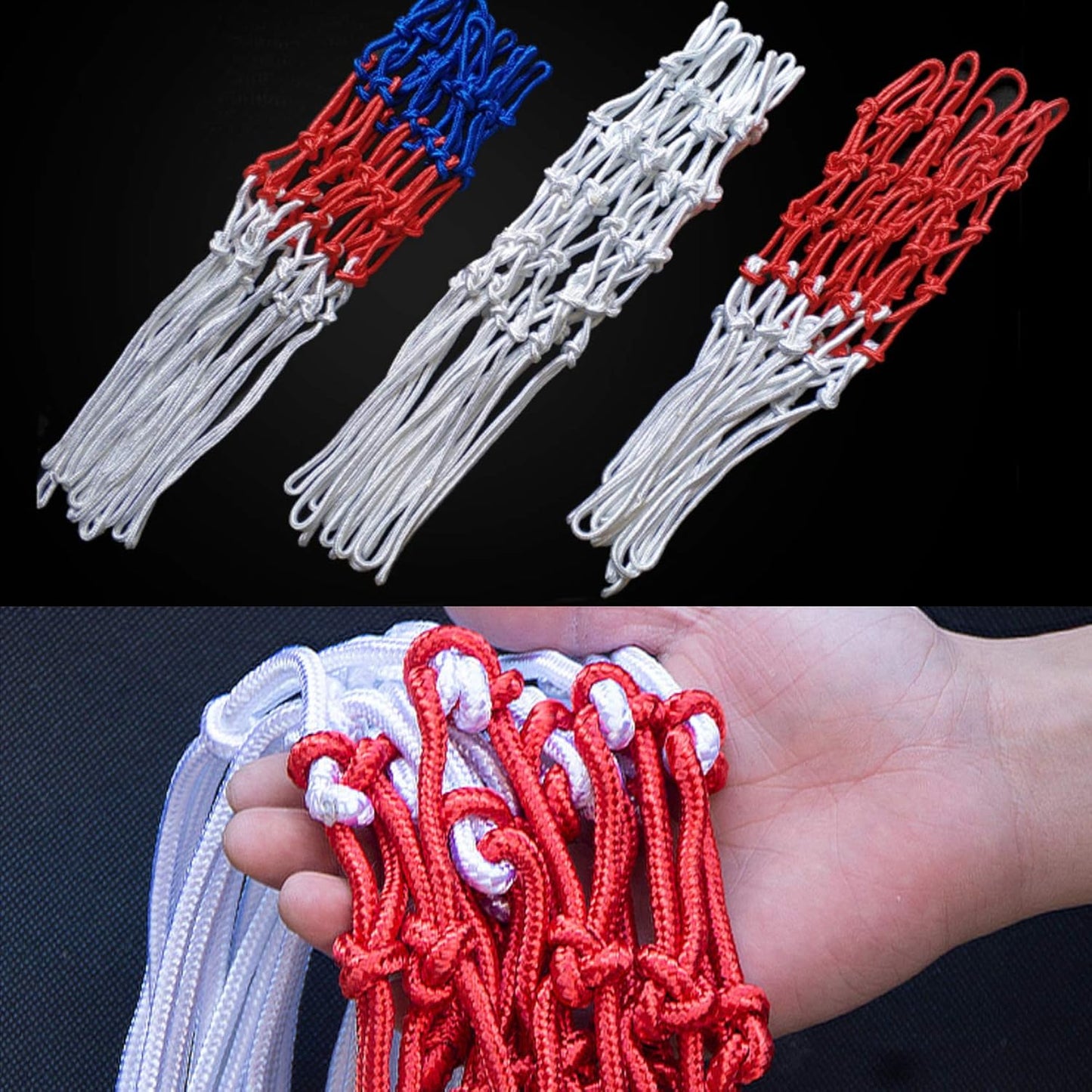 Basketball Nets 2 PCS Heavy Duty Outdoor All Weather Basketball Nets Backboard Accessories Replacement for Standard Rim Hoop