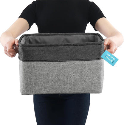 OrganiHaus Large Fabric Storage Baskets for Shelves 3 Pack, 15x11in Closet Storage Bins for Shelves, Cloth Baskets, Fabric Storage Cubes, Linen Closet Organizers, Fabric Basket, White Basket