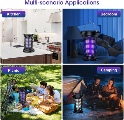 PALONE Solar Bug Zapper with 5.5W Solar Panel Charging, USB Charging Bug Zapper Light for Outdoor and Indoor