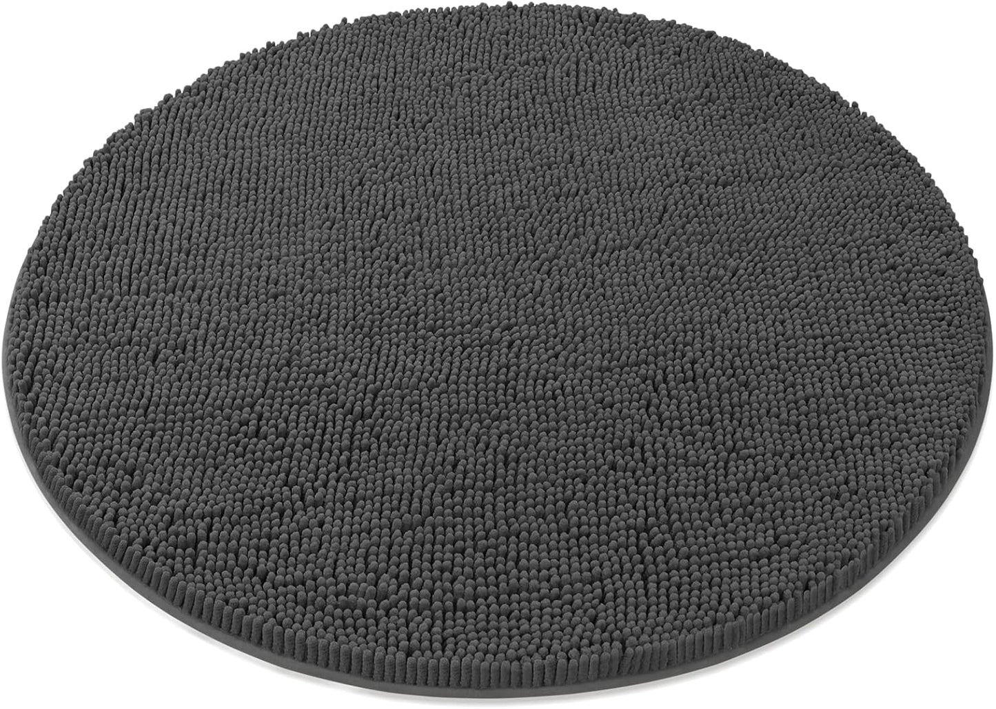 Soft Plush Chenille Bathroom Rug, Absorbent Microfiber Bath Mat, Machine Washable, Non-Slip Grip, Quick-Dry, Thick Shag Carpet Great for Bath, Shower Floor, Bedroom, or Door Mat (Beige, 17x24)