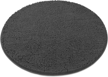 Soft Plush Chenille Bathroom Rug, Absorbent Microfiber Bath Mat, Machine Washable, Non-Slip Grip, Quick-Dry, Thick Shag Carpet Great for Bath, Shower Floor, Bedroom, or Door Mat (Beige, 17x24)