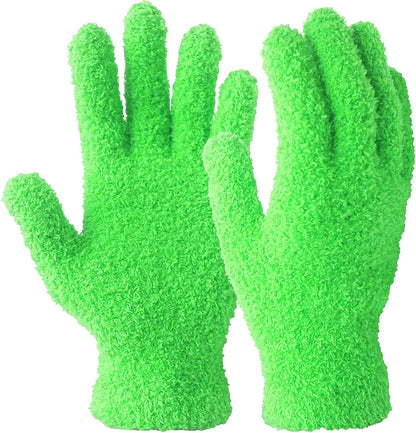 EvridWear Microfiber Auto Dusting Cleaning Gloves for Cars and Trucks, Dust Cleaning Gloves for House Cleaning, Perfect to Clean Mirrors, Lamps and Blinds (S/M)