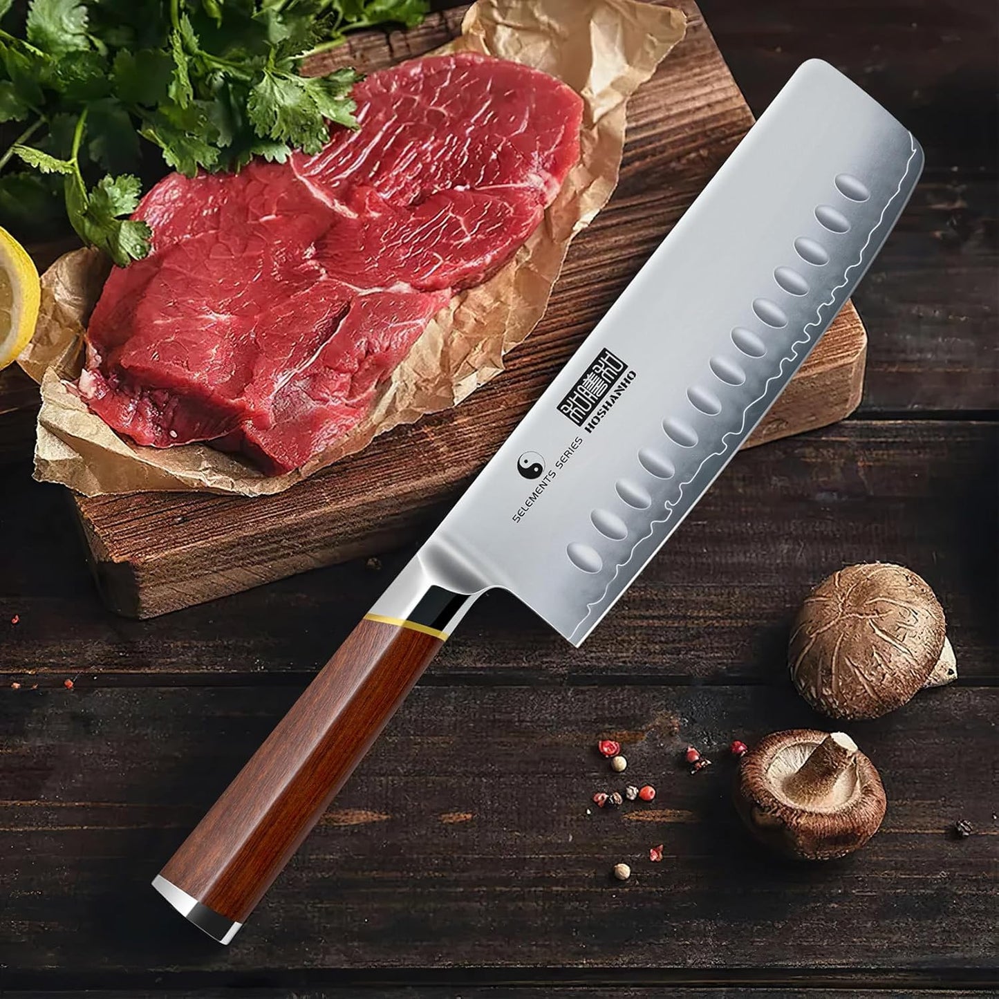 HOSHANHO Fillet Knife 7 Inch, Professional Japanese Super Steel Boning Knife for Meat Chicken Cutting, Japanese Fish Fillet Knife with Ergonomic Red Sandal Wooden Handle