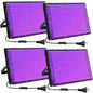 300W LED Black Lights for Glow Party, IP65 Waterproof UV Blacklight Floodlight 395nm Black Light Spotlight Purple Black Light Flood Light Fluorescent UV Light Lamp for Halloween Decor (4 Pack)