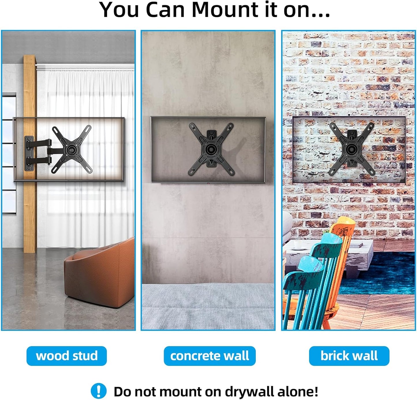 HOME VISION Full Motion TV Wall Mount for 17-42” TVs & Monitors, Unique 360° Ball Joint Rotatable TV Mount with Swivel Tilt Articulating Arms Extension, Max VESA 200x200mm, Up to 45lbs