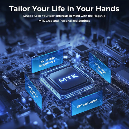 [Auto Focus/4K Support] Projector with WiFi 6 and Bluetooth 5.2, 850ANSI Native 1080P Outdoor Movie Projector, iSinbox Vertical Keystone Smart Projector 50% Zoom for iOS/Android/TV Stick