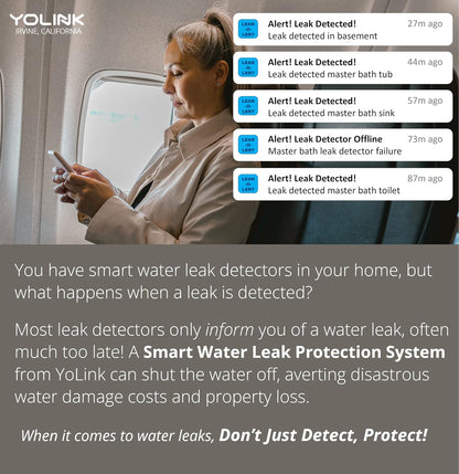 YoLink Smart Home Starter Kit: Water Sensor 4-Pack & Hub Kit - Sensor Compatible with Alexa and IFTTT, 1/4 Mile Range, Instant Remote App, Text(Limited) and Email Alert
