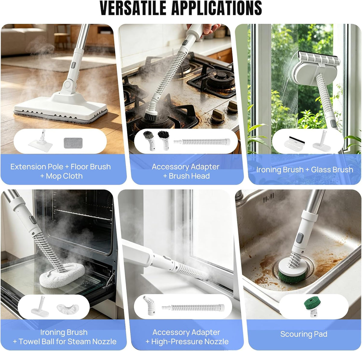 Steam Cleaner,5 Bar Handheld Steamer & Steam Mop,Steamer Cleaning for Home