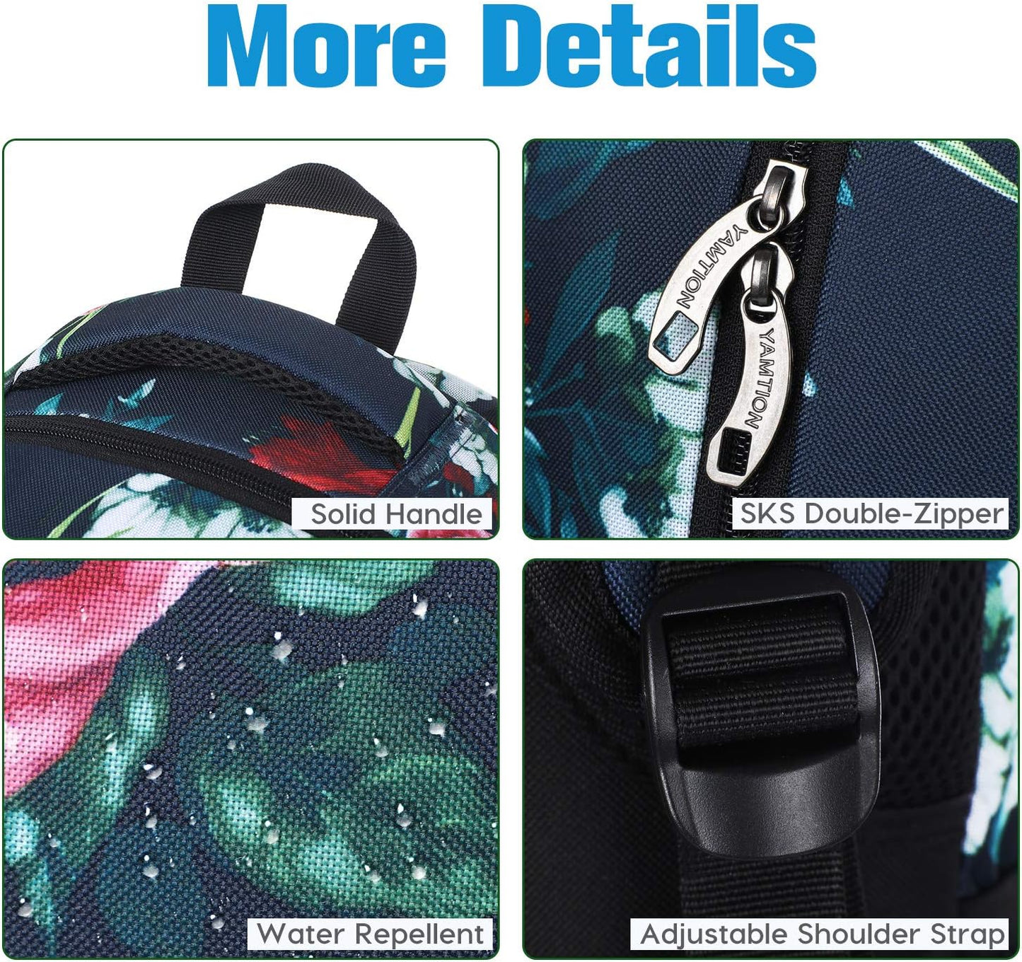 Backpack for Teen Girls,Boys School Backpack for Women with USB,College Backpack,Big Flower