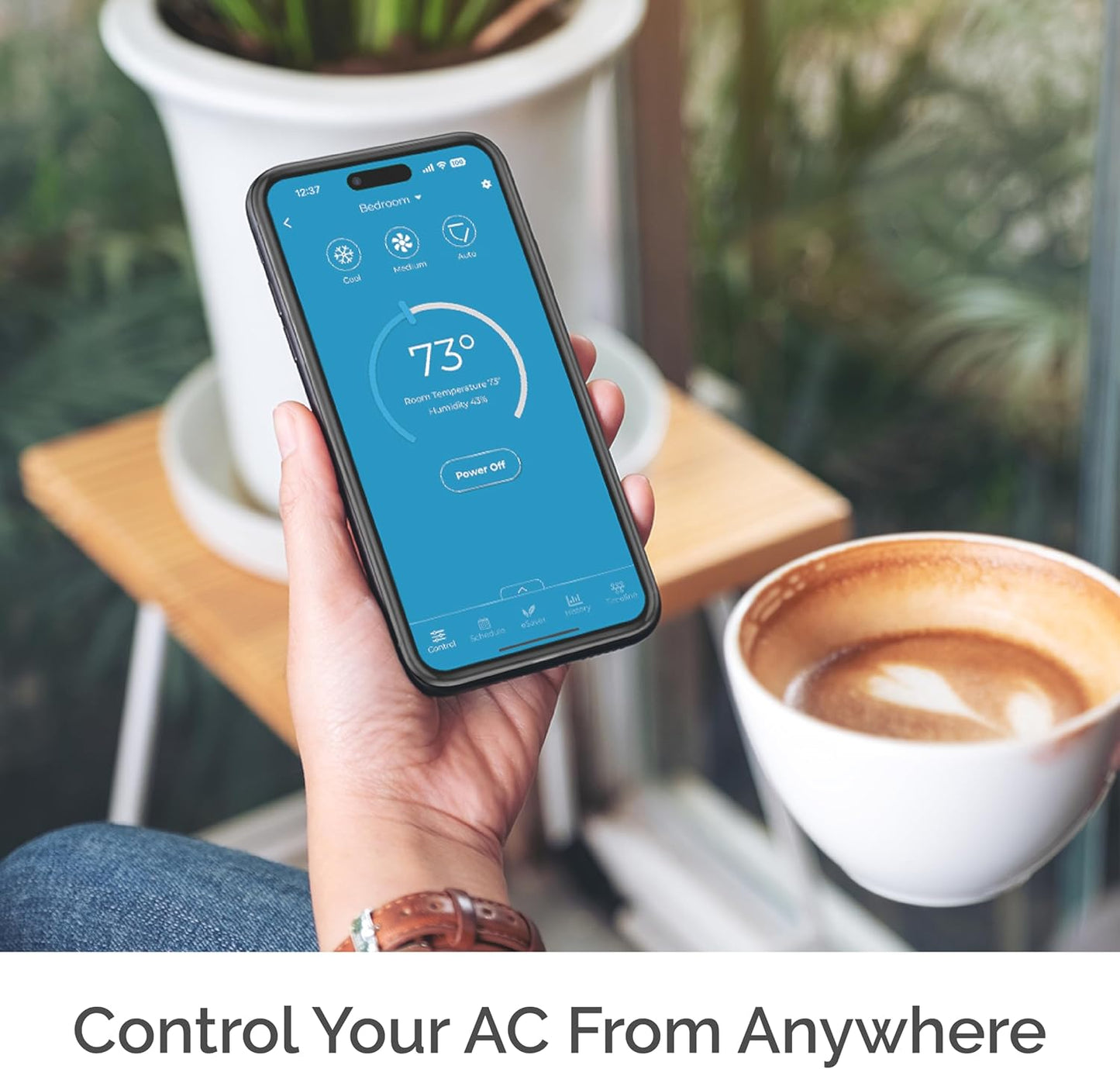 Breez Eco | Smart AC Controller for Mini Split, Window, Portable ACS | WiFi, Alexa, Google, Siri Shortcuts, SmartThings, IFTTT, Free App, NO Subscriptions | Schedules, Geofencing, Comfy (Black)