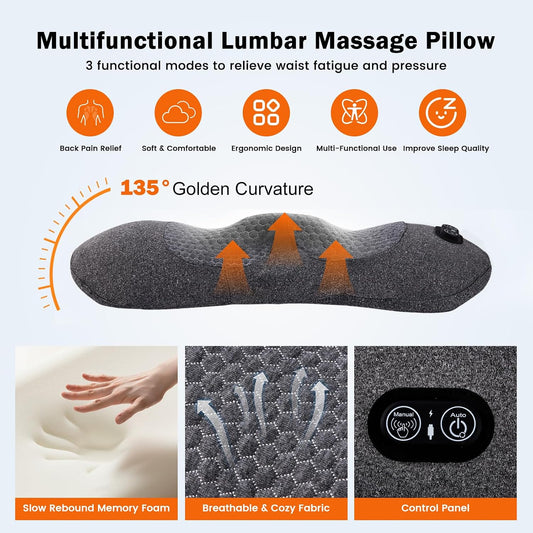 Cordless 3-in-1 Triple Fusion Back Massager with Heat, Vibration, Stretch