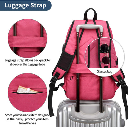 Laptop Backpack,Anti Theft Business Travel Backpack for Men Women Work Bag Slim Laptop Bag with USB Charging Port Lock,Durable Water Resistant Computer Bag Fits 15.6 Inch Laptop Notebook,Black