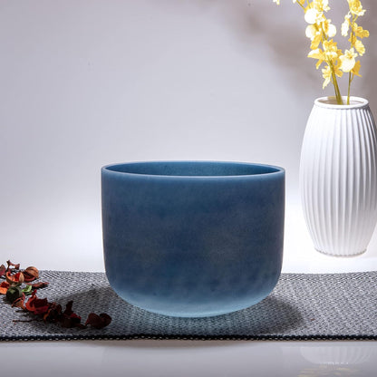 TOPFUND F Note Crystal Singing Bowl Heart Chakra 8 inch with Heavy Duty Carrying Case and Suede Striker