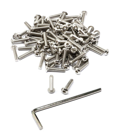 iexcell 50 Pcs M6 x 20mm Thread Pitch 1 mm Stainless Steel 304 Hex Socket Button Head Cap Screws Bolts Kit