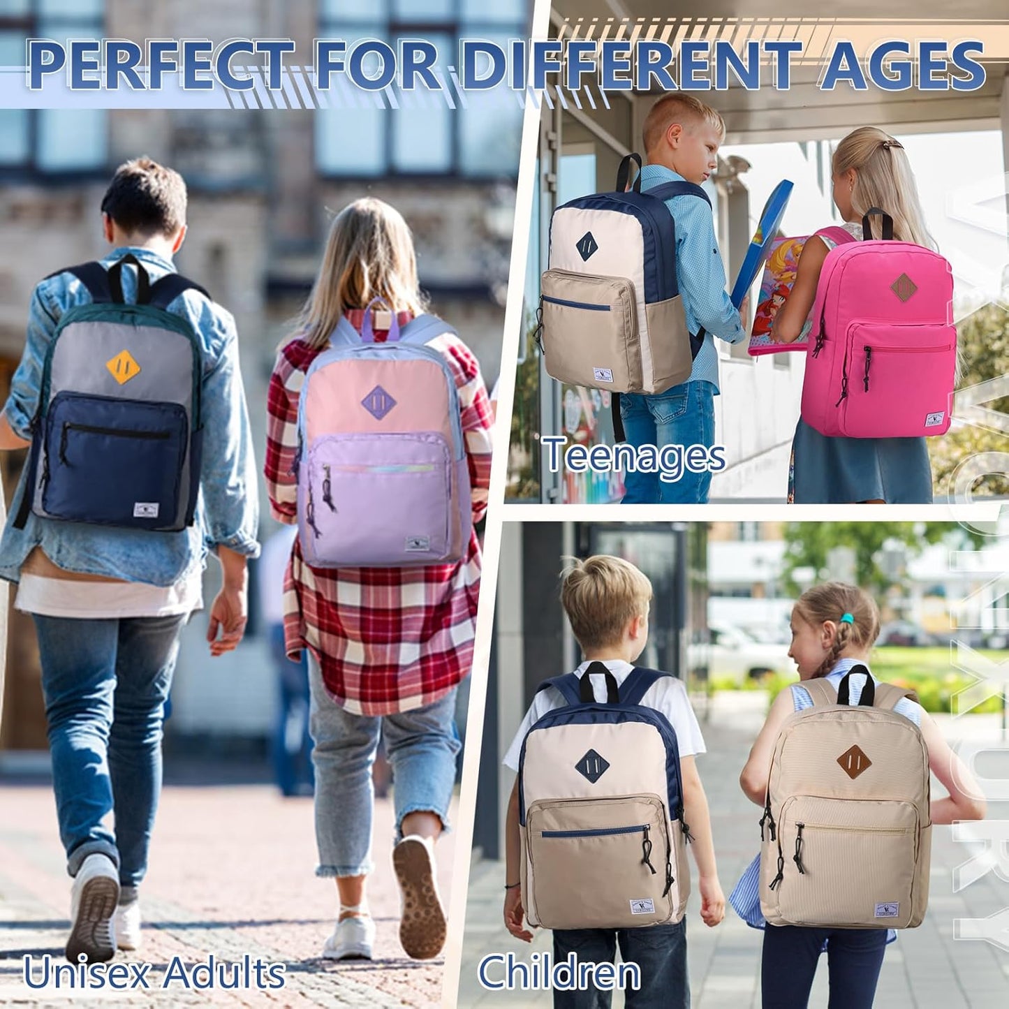 School Backpack for Kids,Lightweight Water Resistant Work Travel Backpack for Women Men Teens VONXURY