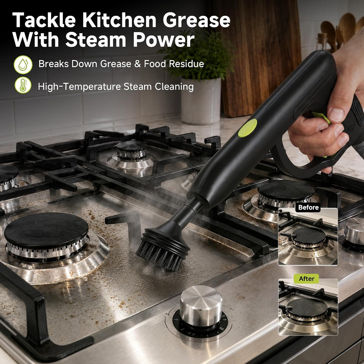 Heavy-Duty Steam Cleaner for Home, 1500W High Pressure with 22 Accessories