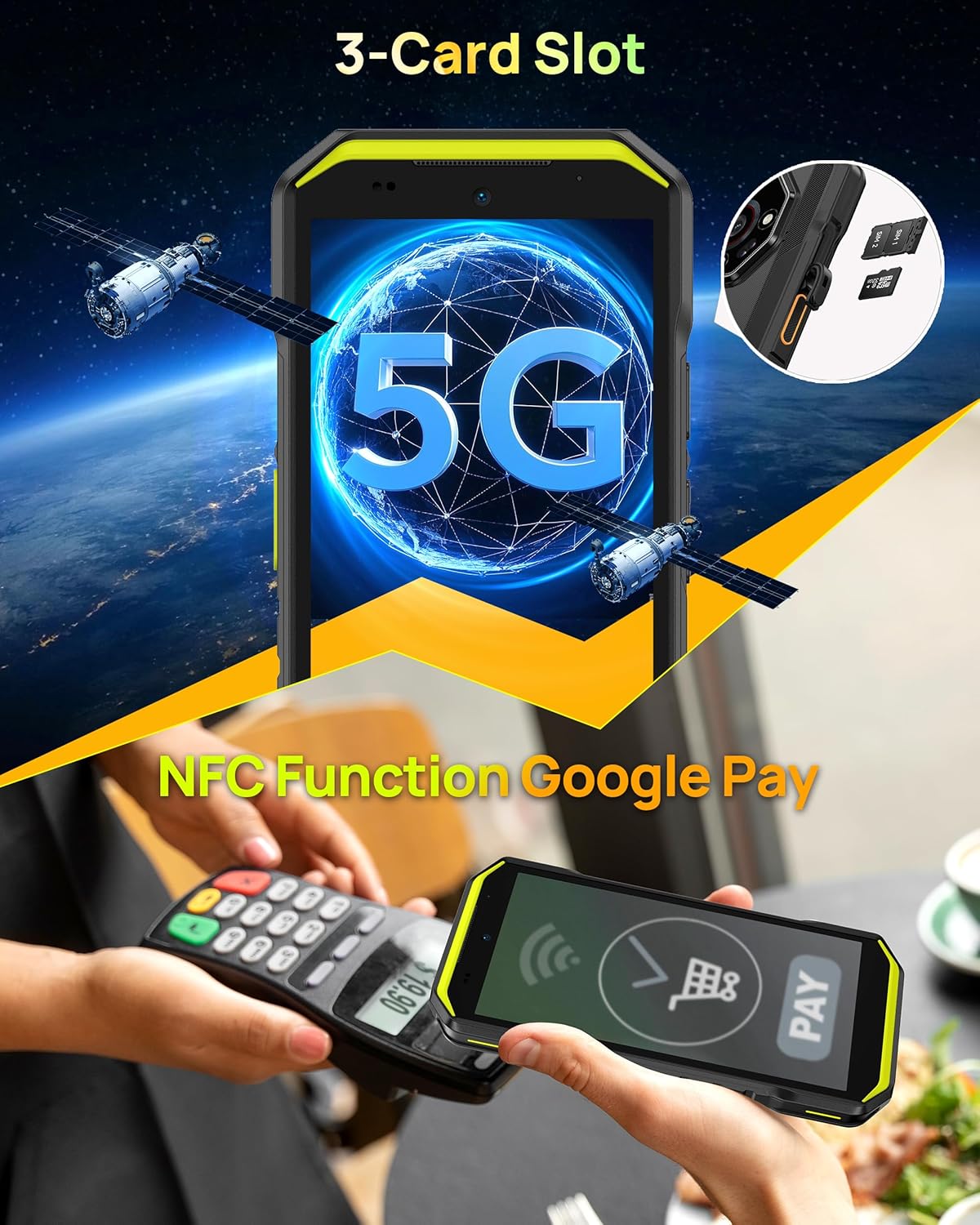 5G Rugged Phone, Ulefone Armor X32 Pro Unlocked Smartphone, MTK Dimensity 6300, 16+256GB, 64MP/25MP Night Vision, Android 14, Widevine L1, 5G WiFi Hotspot, 5.65” 90Hz, 5500mAh, NFC/GPS - Black