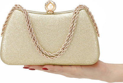 Buric Evening Clutch Bag for Women Glitter Shiny Dress Purse Wedding Bride Handbags Evening Clutches for Cocktail Party